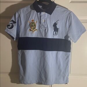 Polo by Ralph Lauren Light Blue and Navy Polo Shirt